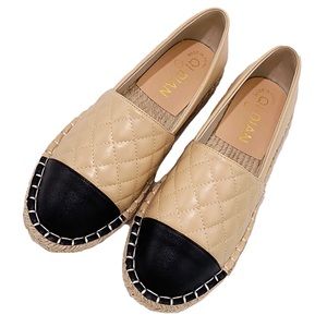 Quilted Faux Leather Espadrilles